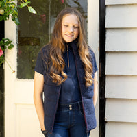 Hy Equestrian Elevate Heritage Mizs Teddy Fleece Gilet Navy