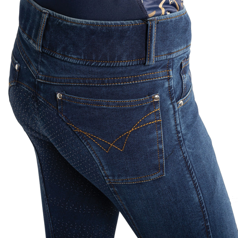 Hy Equestrian Elevate Mizs Style Denim Breeches Dark Blue