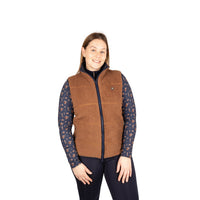 Hy Equestrian Elevate Style Teddy Fleece Gilet Brown