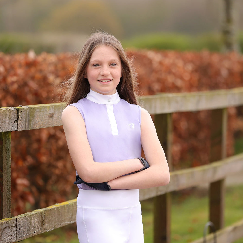 Hy Equestrian Eden Sleeveless Show Shirt Child White