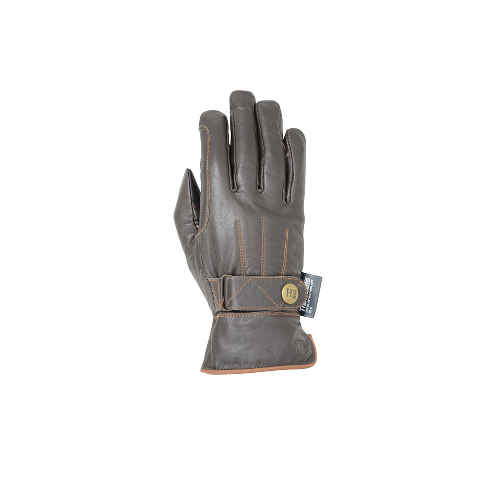 Hy Equestrian Thinsulate Leather Winter Riding Glove Brn/Tan