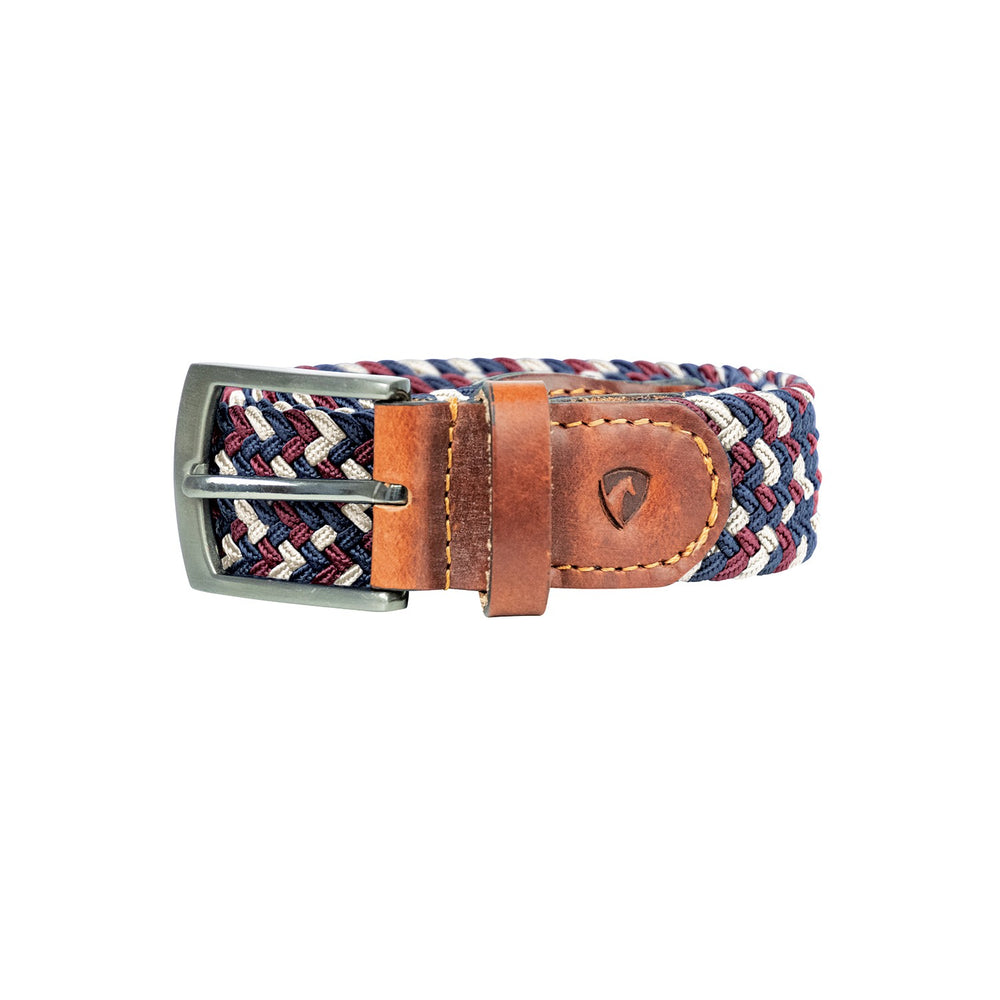 Hy Equestrian Woven Elastic Belt Navy/Wine