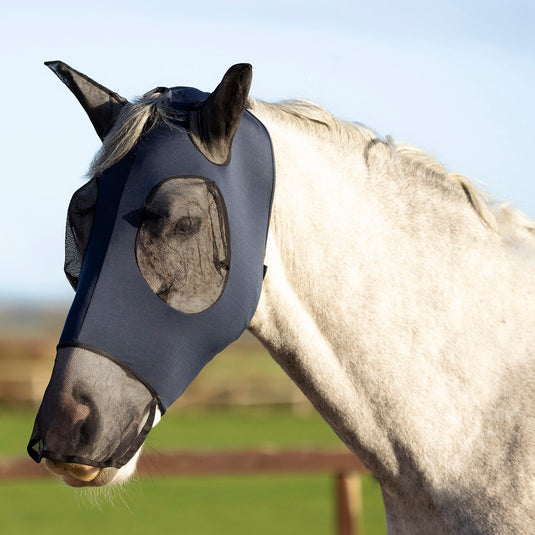 Hy Equestrian Lycra Flex Fly Mask With Nose Navy