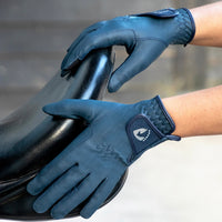 Hy Equestrian Sparkle Touch Riding Gloves Navy