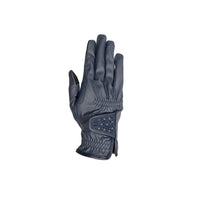 Hy Equestrian Shimmer Riding Gloves Navy/Navy/Silver