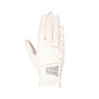 Hy Equestrian Shimmer Riding Gloves Child Wht/Nvy/Rose Gold