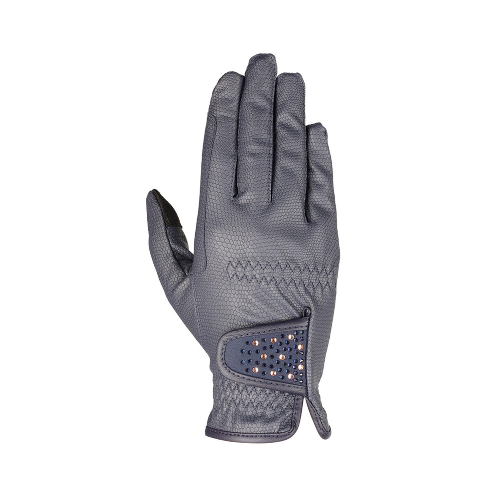 Hy Equestrian Shimmer Riding Gloves Child Nvy/Nvy/Rose Gold