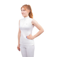 Hy Equestrian Sophia Sleeveless Show Shirt Wht Pearl