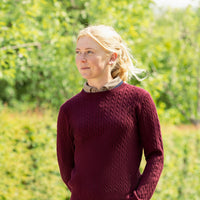 Elevate Style Cable Knit Jumper By Hy Equestrian Berry