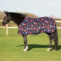 Hyconic Accent Fleece Rug Navy/Red With White Stars