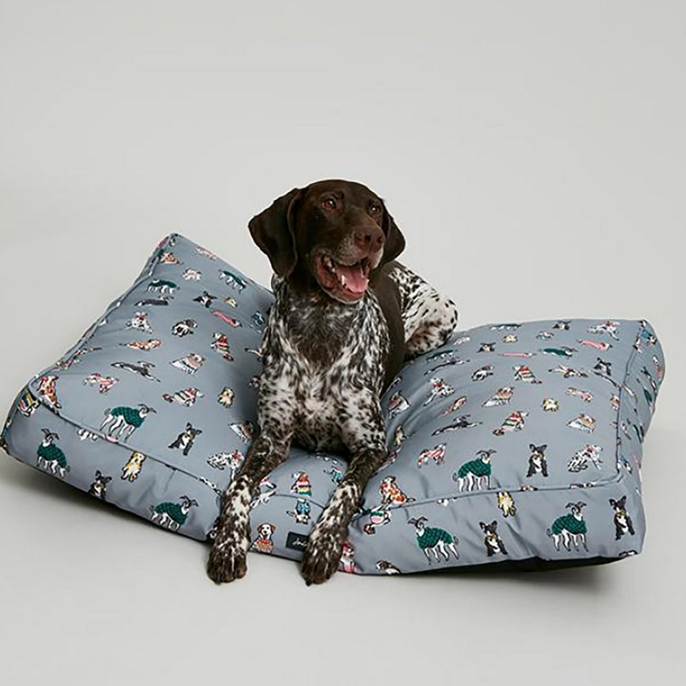Joules Rainbow Dogs Mattress Dog Print Grey