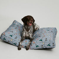 Joules Rainbow Dogs Mattress Dog Print Grey