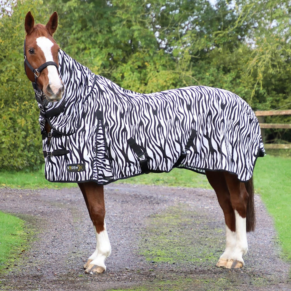 Stormx Original Zebra Print Fly Rug Black/White