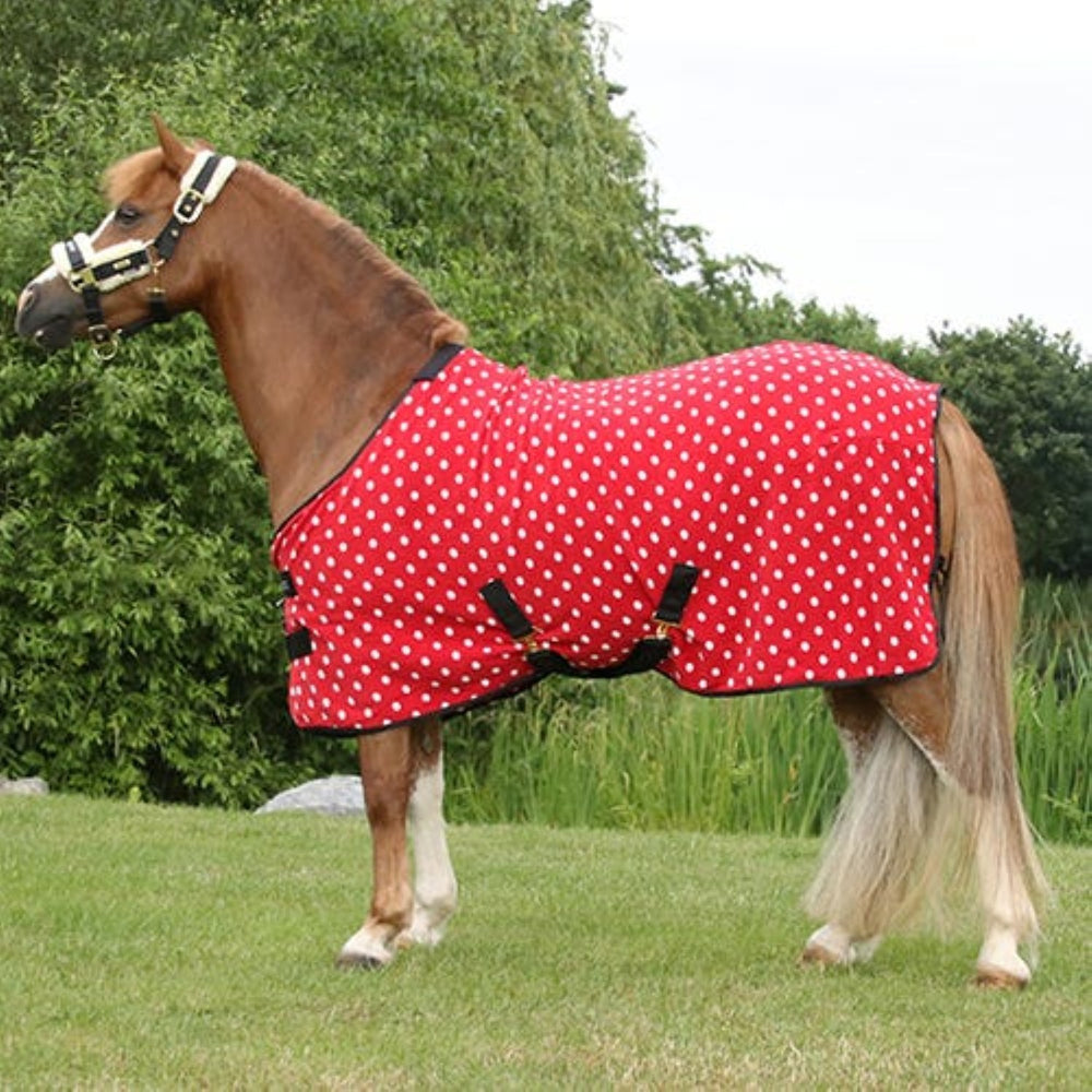 Supreme Products Dotty Fleece Rug Rosette Red