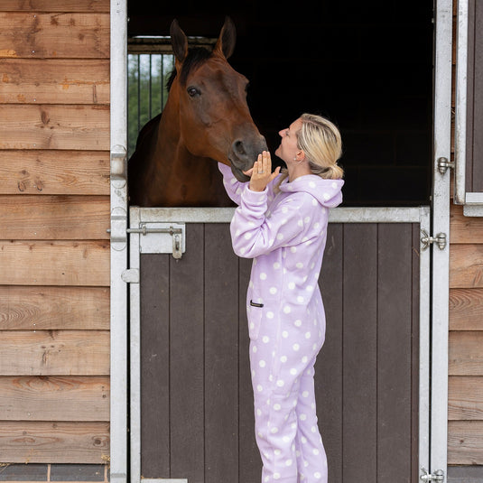 Supreme Products Dotty Fleece Onesie Adult Lavish Lilac