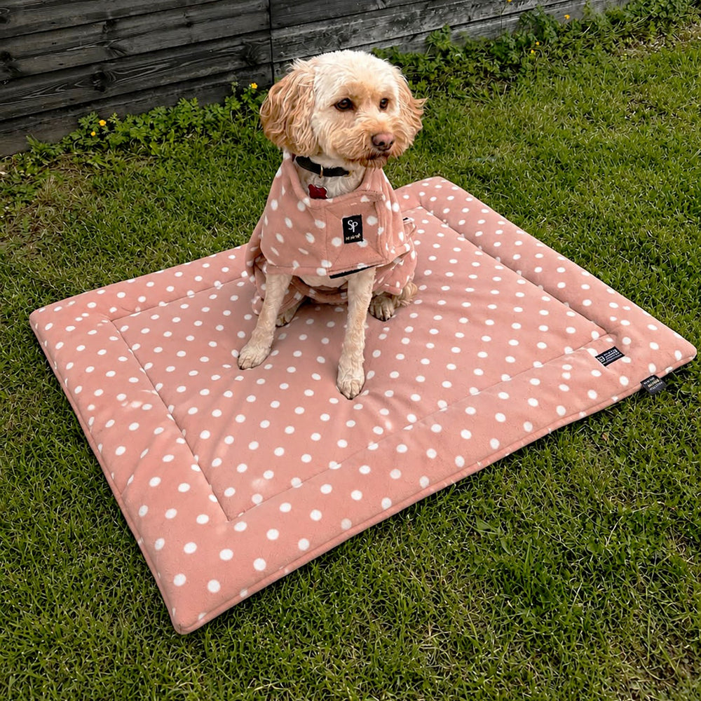 Supreme Products Dotty Fleece Dog Bed Luxurious Latte