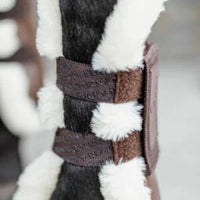 Vegan Sheepskin Tendon Boots Velcro M