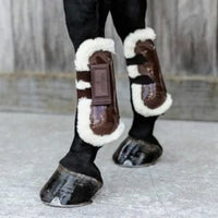 Vegan Sheepskin Tendon Boots Velcro M