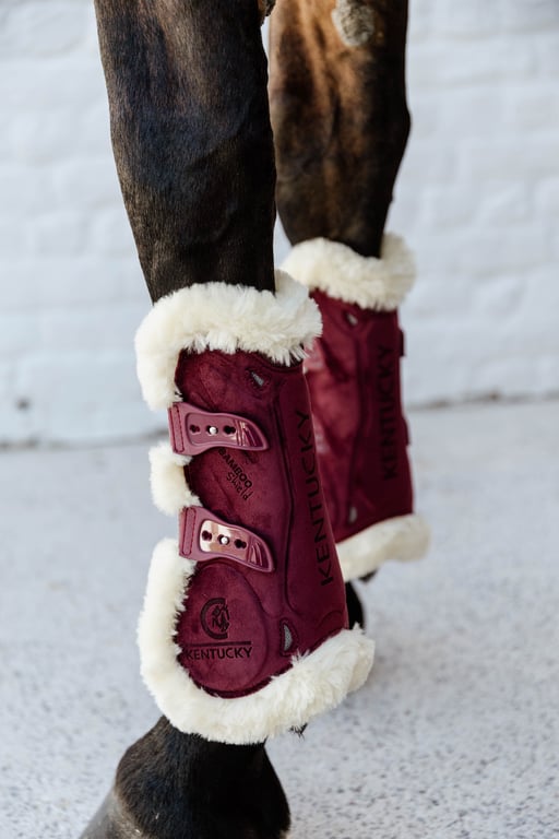 Kentucky Horsewear Vegan Sheepskin Tendon Boots Bamboo Elastic Velvet