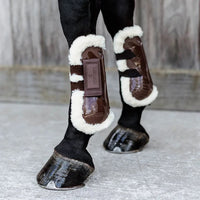 Vegan Sheepskin Tendon Boots Velcro M