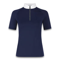 Kentucky Horsewear Show Shirt Women Classic With Gliiter Zipper Short Sleeve