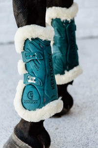 Kentucky Horsewear Vegan Sheepskin Tendon Boots Bamboo Elastic Velvet