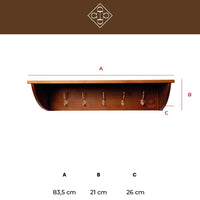 Helmet Shelf With Rack With 5 Hooks