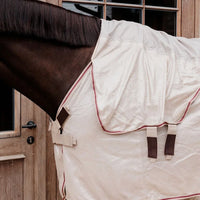 Mesh fly rug comfort classic with neck & belly cover beige/bordeaux 125-5'9