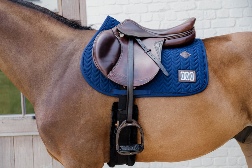 Kentucky Horsewear Saddle Pad fishbone competitIon with 2 numbers - Jumping
